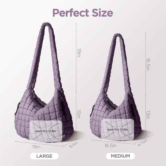 Puffer Tote Bag Large Quilted Tote Bag Quilted Carryall Bag Soft :v - Picture 6 of 6